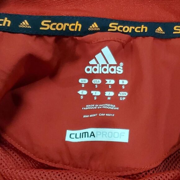 Red Adidas Team Issue Full-Zip Hoodie Sweatshirt Men’s Size Large Mentor-131 Log - Picture 3 of 5